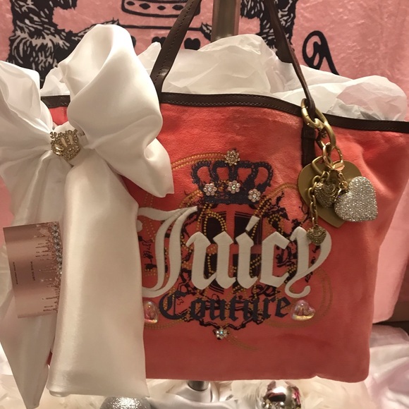 Rare 🦄peaches 🍑 n cream ☁️vintage velvet tote 💕 - Picture 7 of 11